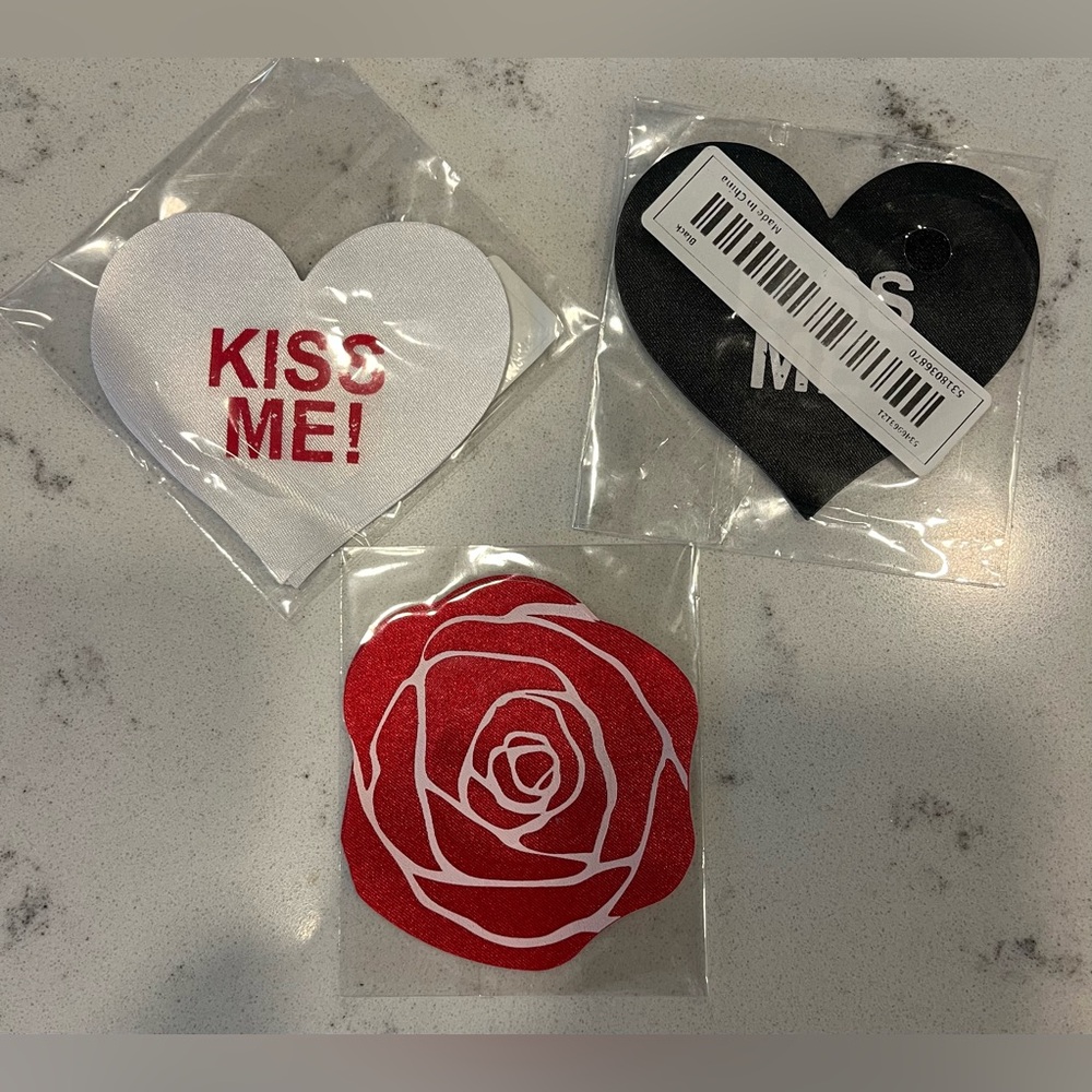 Pasties for Breasts Choose Design NEW 1 Pair White and Red Available.